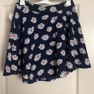 Blue skirt with floral design